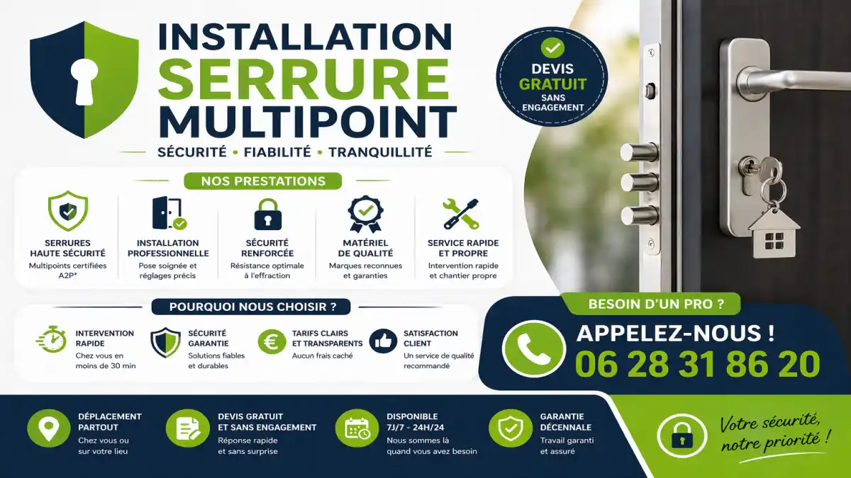 Remplacement serrure 3 points à Auriol