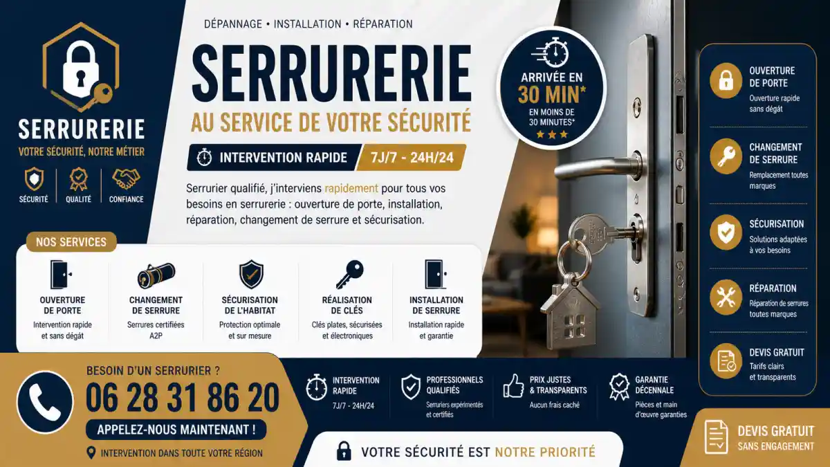 Réparation serrure blindée 3 points à Cuges-les-pins